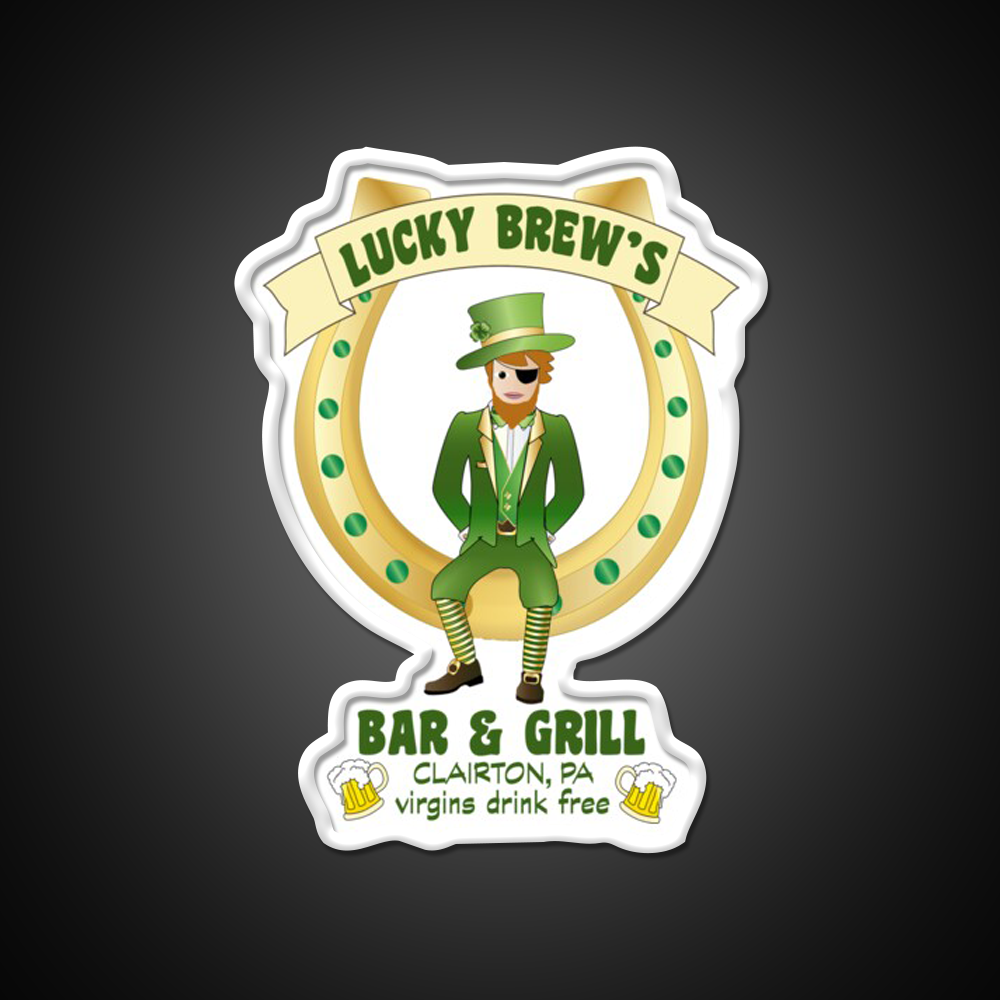 Lucky Brews Bar Man Cave Bar Led Neon Sign Rgb Color