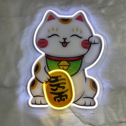 Lucky Cat Decal Printed Neon Light for Wall Decoration | Shineneon