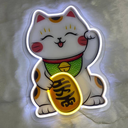 Lucky Cat Decal Printed Neon Light for Wall Decoration | Shineneon