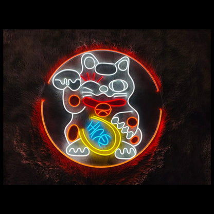 Lucky Cat Led Neon Sign Wall Art - Shineneon