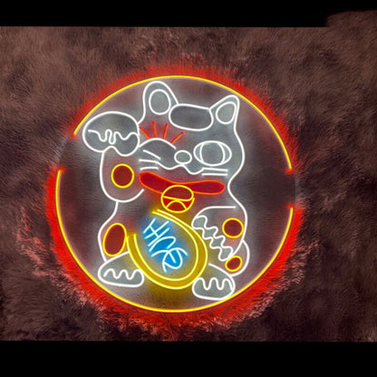 Lucky Cat Led Neon Sign Wall Art - Shineneon