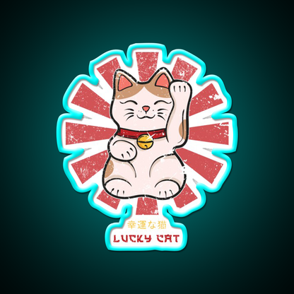 Lucky Cat Retro Japanese Led Neon Sign Chinese Food Rgb Color
