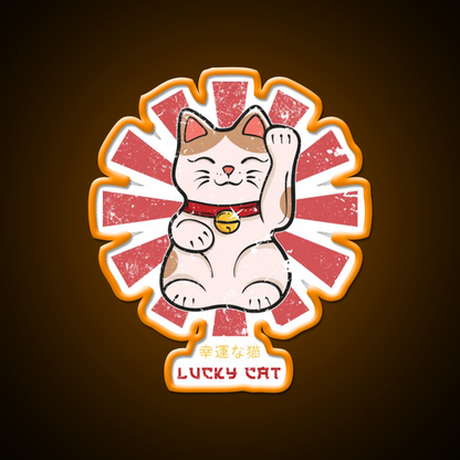 Lucky Cat Retro Japanese Led Neon Sign Chinese Food Rgb Color