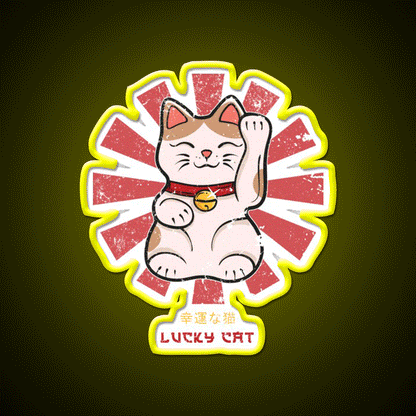 Lucky Cat Retro Japanese Led Neon Sign Chinese Food Rgb Color