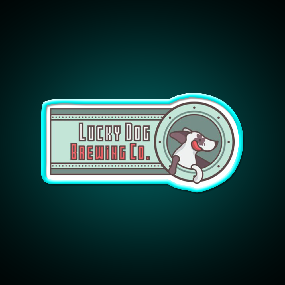 Lucky Dog Brewing Co Beer Bar Decor Led Neon Sign Rgb Color - Size and dimension reference