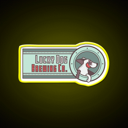 Lucky Dog Brewing Co Beer Bar Decor Led Neon Sign Rgb Color - Custom LED neon sign front view