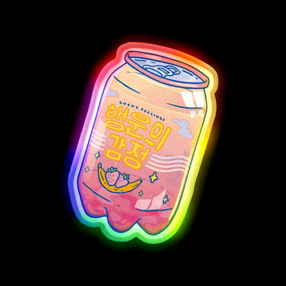 Lucky Feelings Snack Food Led Neon Sign Rgb Color - LED neon sign close-up detail