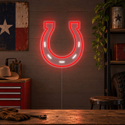 Lucky Horseshoe Rustic LED Neon Sign - Shineneon