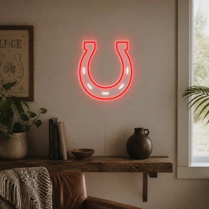 Lucky Horseshoe Rustic Vintage LED Neon Sign - Shineneon