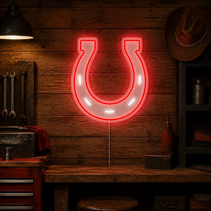 Lucky Horseshoe Rustic Vintage LED Neon Sign - Shineneon