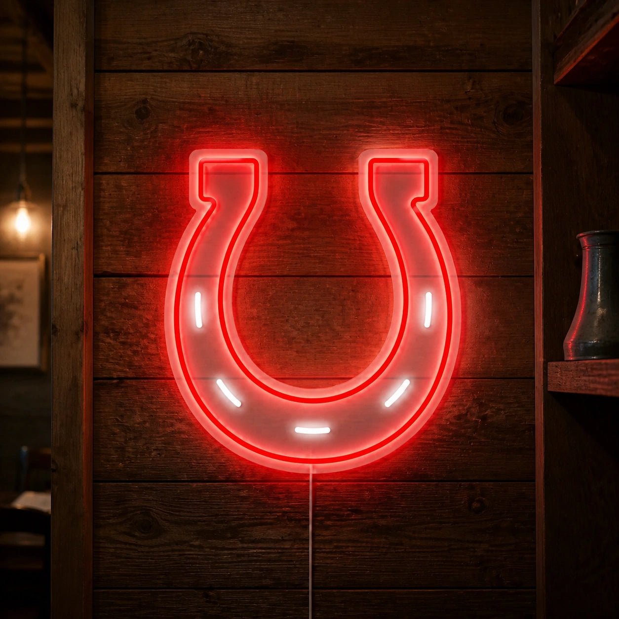 Lucky Horseshoe Rustic Vintage LED Neon Sign - Shineneon