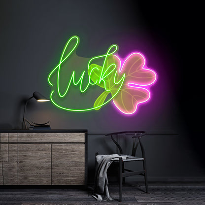 Lucky Kitty Saint Patrick Day Funny Cat Neon Led Signs - Shineneon