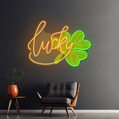 Lucky Kitty Saint Patrick Day Funny Cat Neon Led Signs - Shineneon