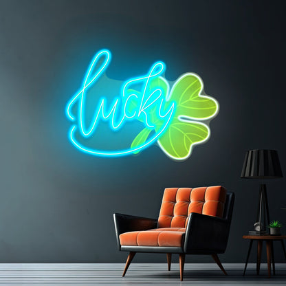 Lucky Kitty Saint Patrick Day Funny Cat Neon Led Signs - Shineneon