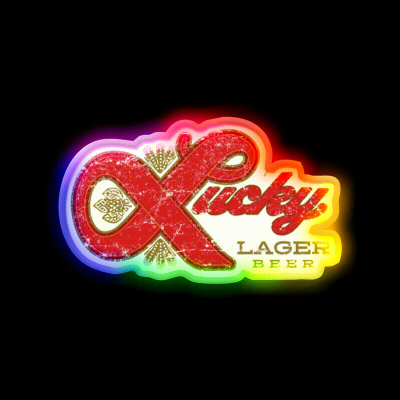 Lucky Lager Beer Bar Decor Led Neon Sign Rgb Color