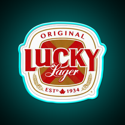 Lucky Lager San Francisco Beer Logo Beer Bar Decor Led Neon Sign Rgb Color - Size and dimension reference