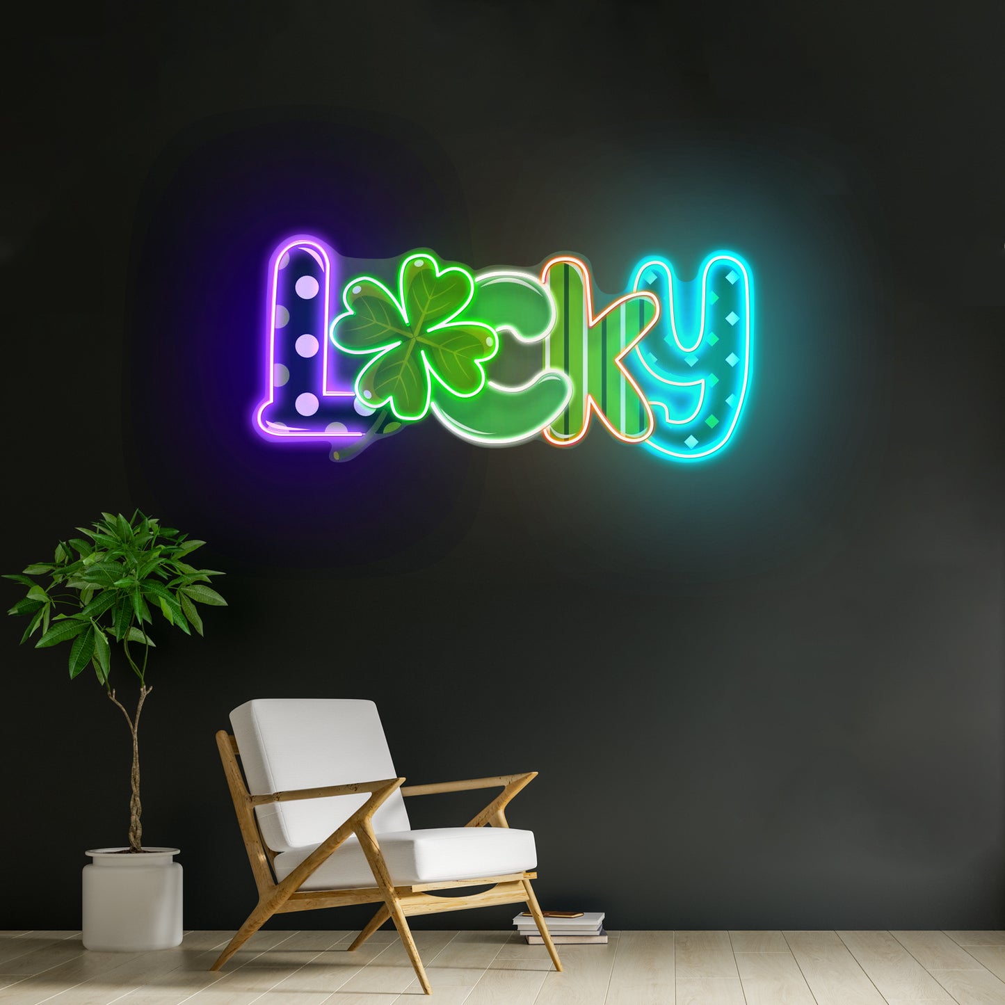 Lucky Mixing Pattern Saint Patrick Day Led Neon Signs