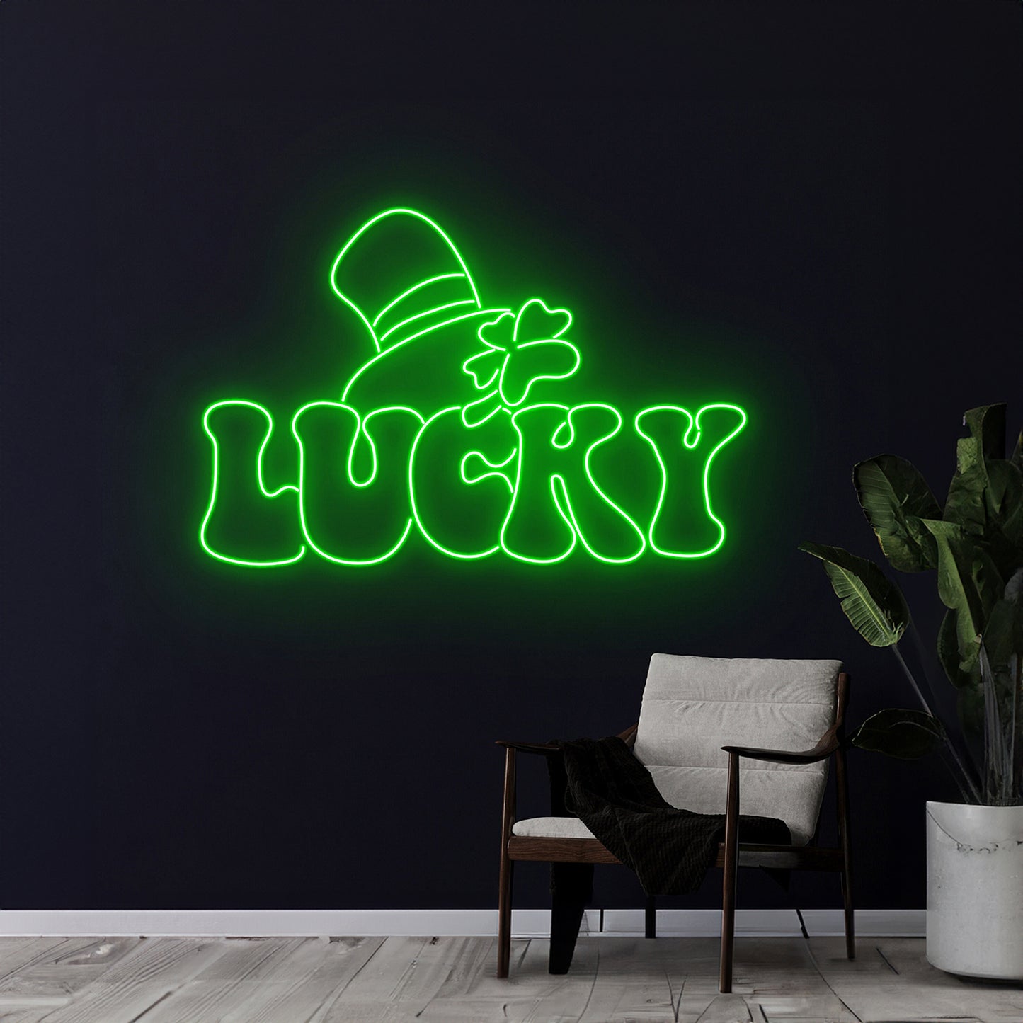 Lucky Neon Sign Ireland Holiday Room Wall Decor