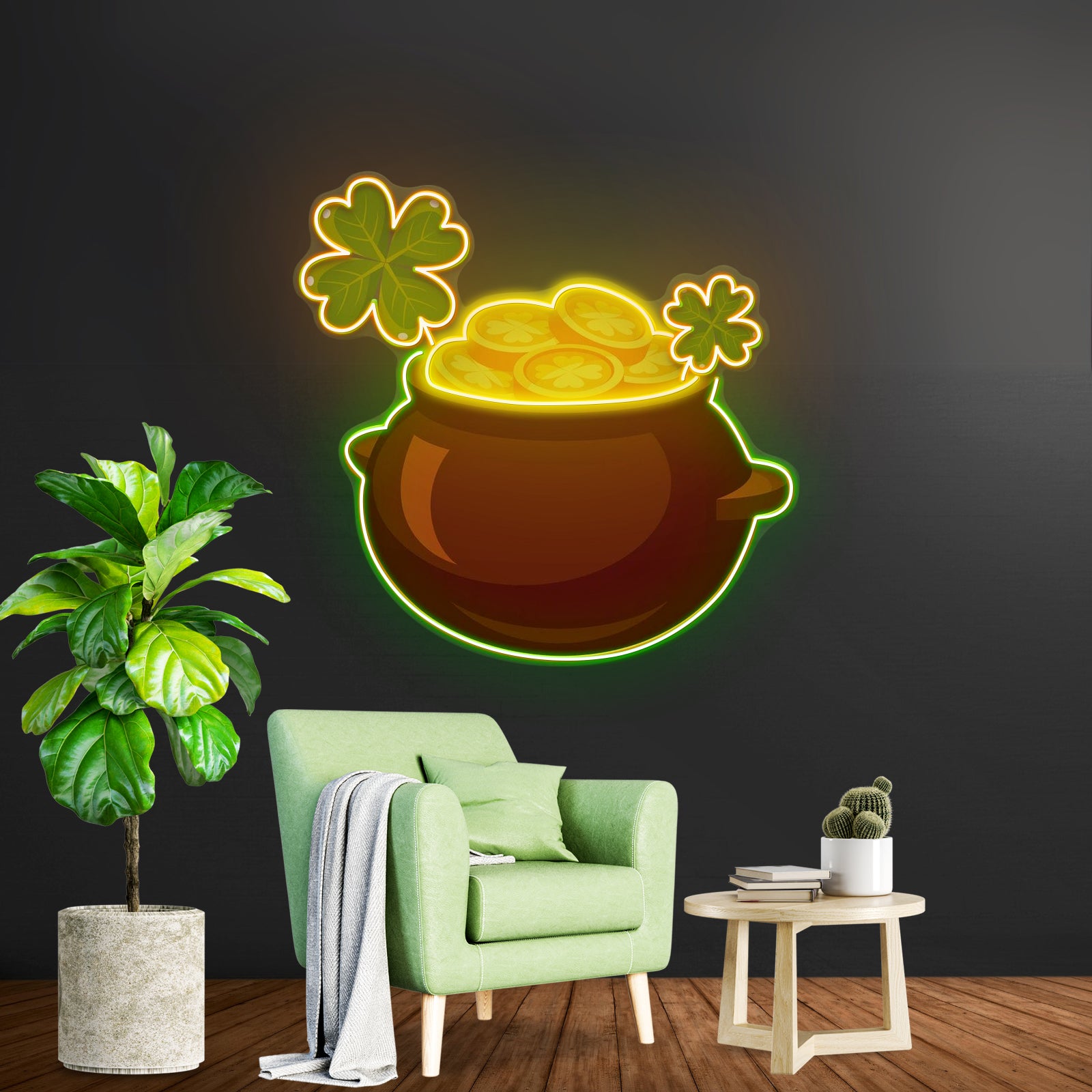 Magenta Tiger Artwork Led Neon