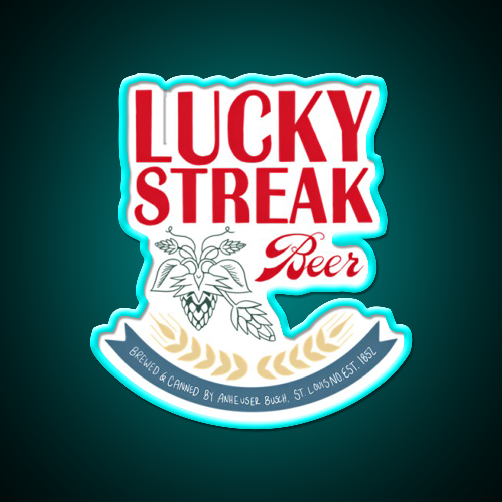 Lucky Streak Beer Bar Decor Led Neon Sign Rgb Color - Size and dimension reference