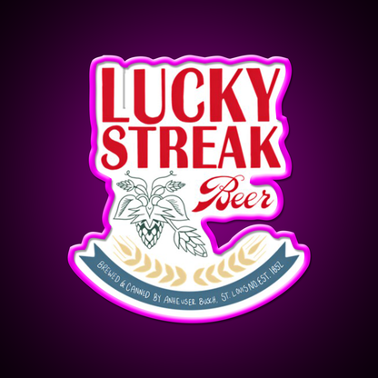 Lucky Streak Beer Bar Decor Led Neon Sign Rgb Color - Neon sign mounted on wall in room