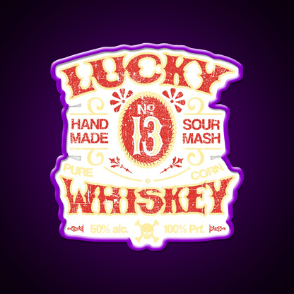 Lucky Whiskey Distressed And Faded Whiskey Drink Bar Led Neon Sign Rgb Color - Shineneon