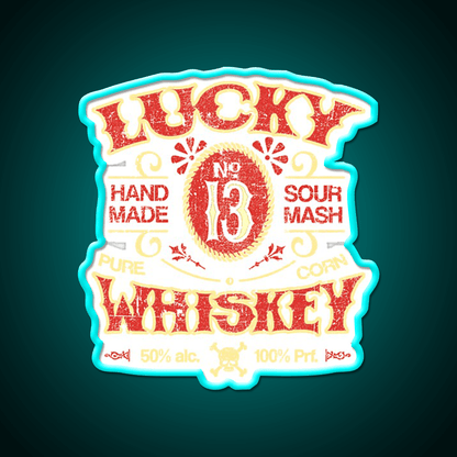 Lucky Whiskey Distressed And Faded Whiskey Drink Bar Led Neon Sign Rgb Color - Shineneon