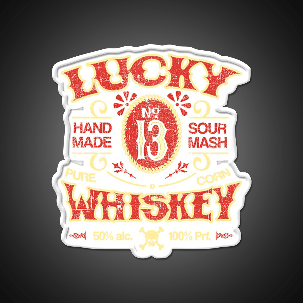 Lucky Whiskey Distressed And Faded Whiskey Drink Bar Led Neon Sign Rgb Color - Shineneon