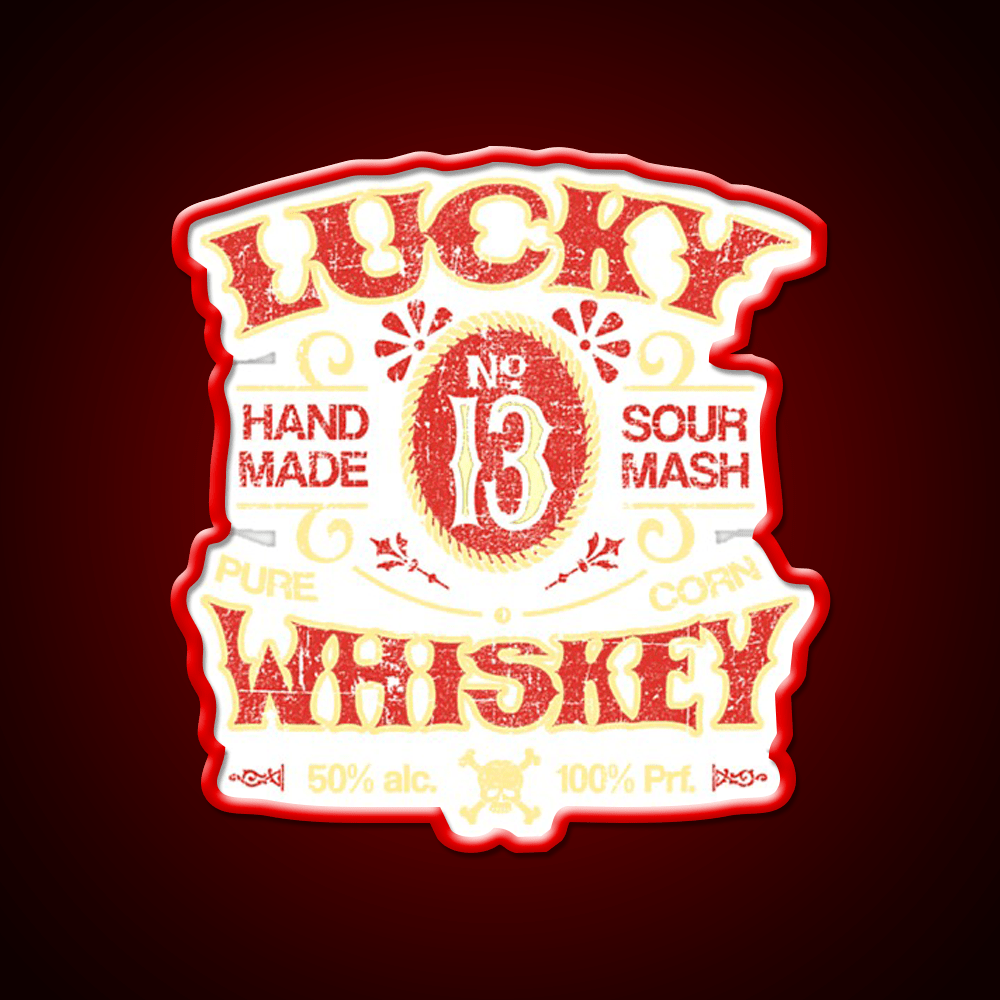 Lucky Whiskey Distressed And Faded Whiskey Drink Bar Led Neon Sign Rgb Color - Shineneon