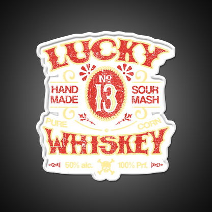 Lucky Whiskey Distressed And Faded Whiskey Drink Bar Led Neon Sign Rgb Color