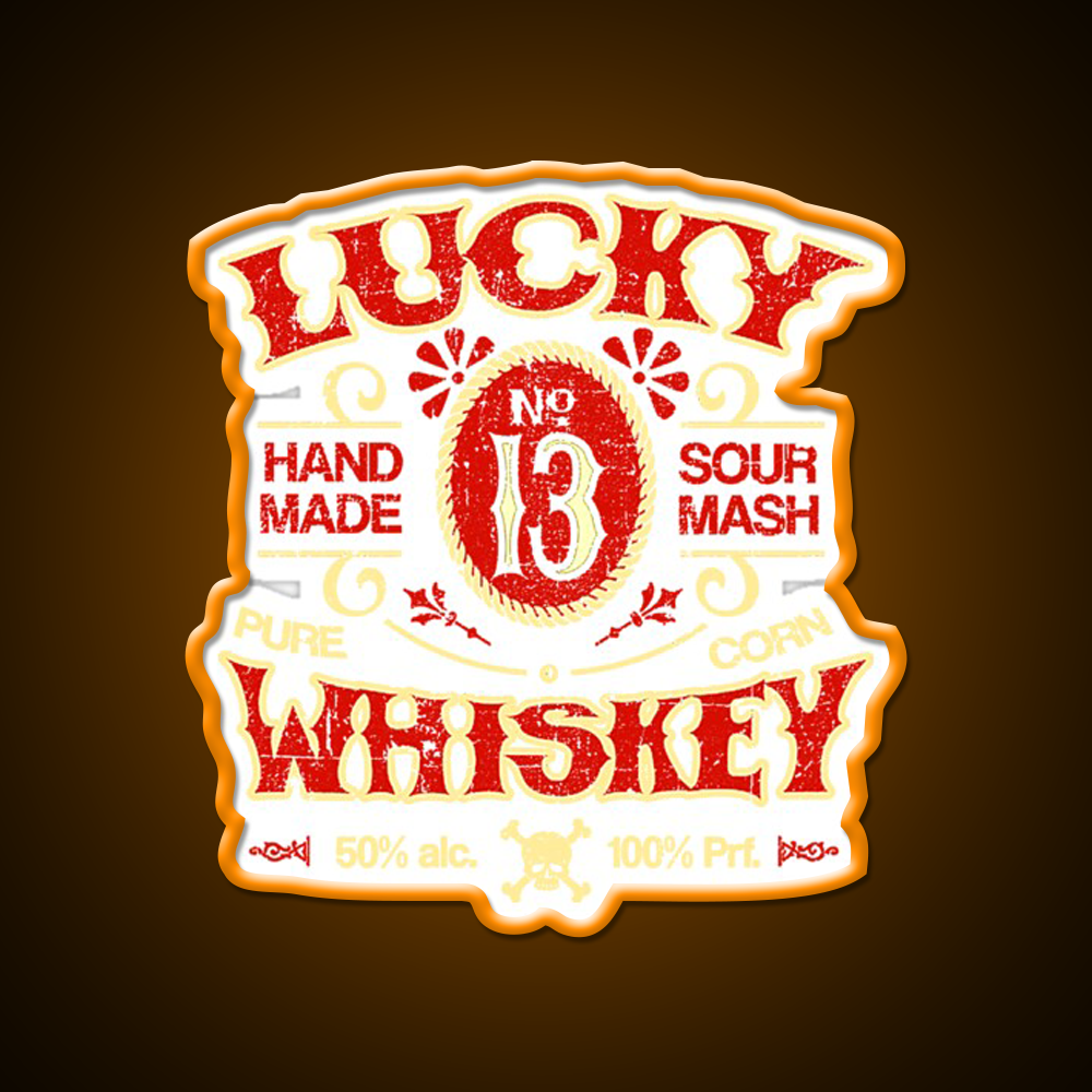 Lucky Whiskey Distressed Whiskey Drink Bar Led Neon Sign Rgb Color