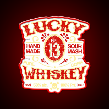 Lucky Whiskey Distressed Whiskey Drink Bar Led Neon Sign Rgb Color