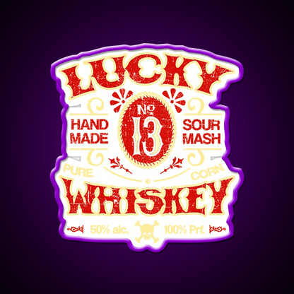 Lucky Whiskey Distressed Whiskey Drink Bar Led Neon Sign Rgb Color - Shineneon