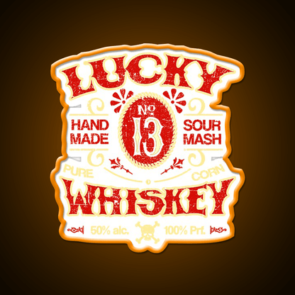 Lucky Whiskey Distressed Whiskey Drink Bar Led Neon Sign Rgb Color - Shineneon