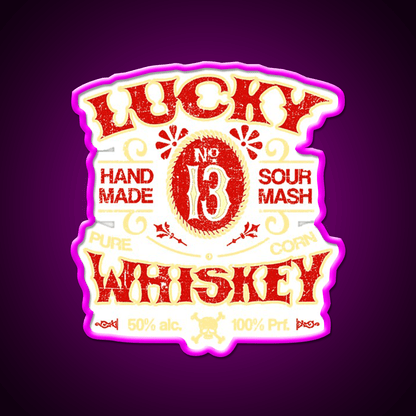 Lucky Whiskey Distressed Whiskey Drink Bar Led Neon Sign Rgb Color - Shineneon