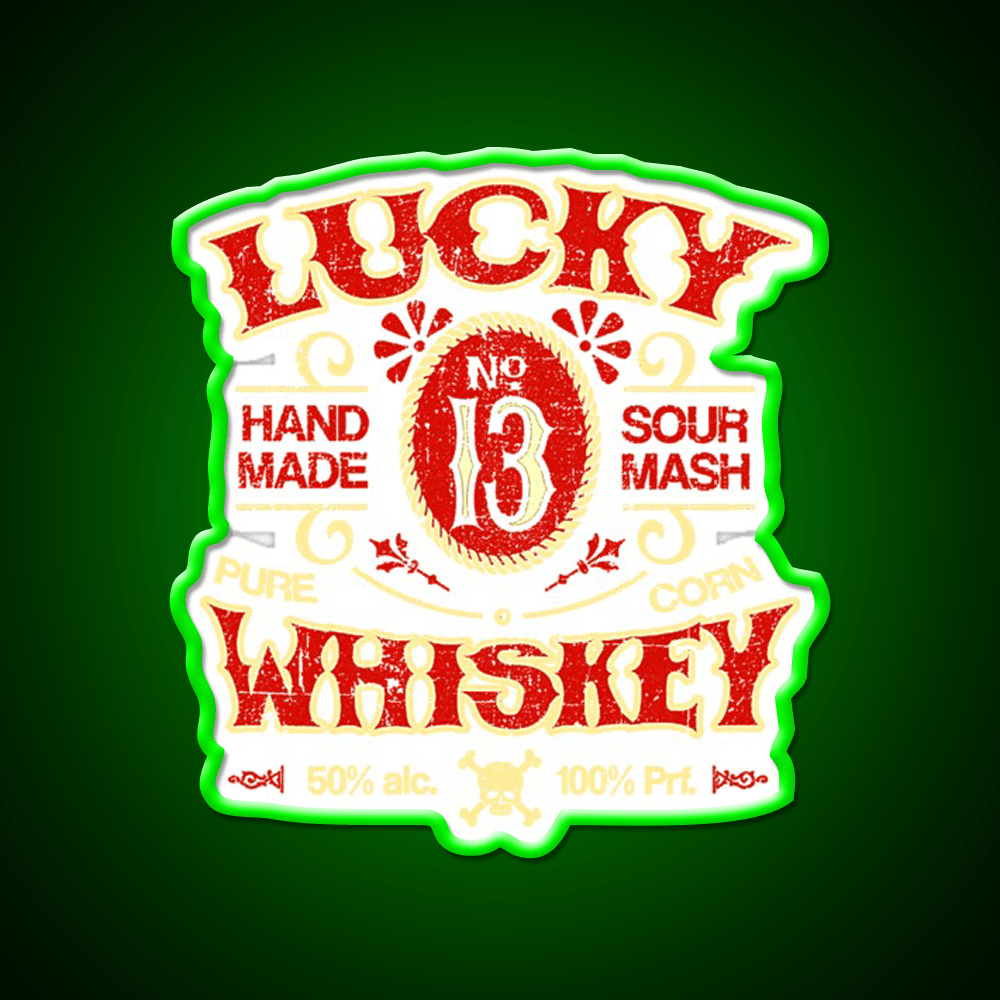 Lucky Whiskey Distressed Whiskey Drink Bar Led Neon Sign Rgb Color - Shineneon