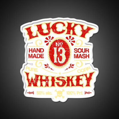 Lucky Whiskey Distressed Whiskey Drink Bar Led Neon Sign Rgb Color