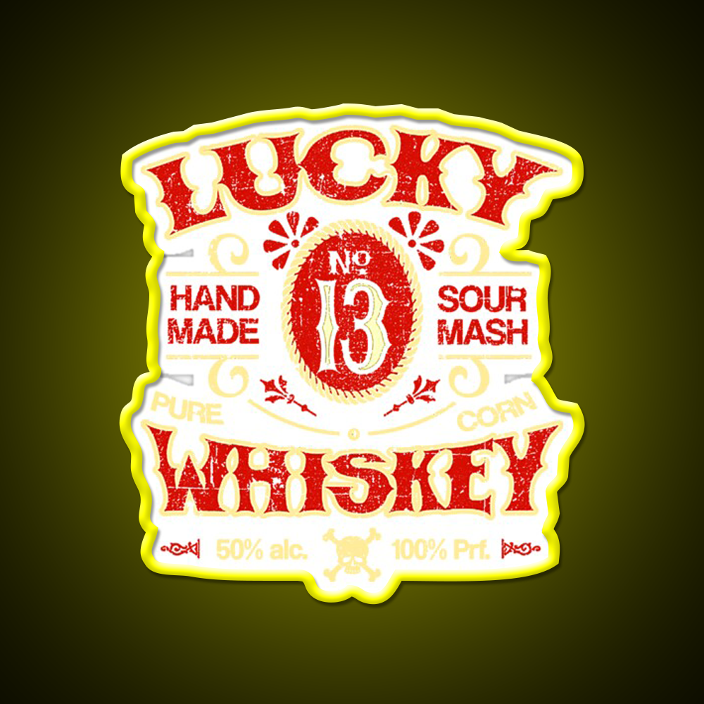 Lucky Whiskey Distressed Whiskey Drink Bar Led Neon Sign Rgb Color