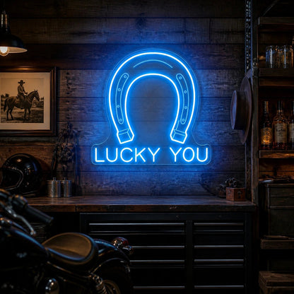 Lucky You Horseshoe Vintage LED Neon Sign - Shineneon