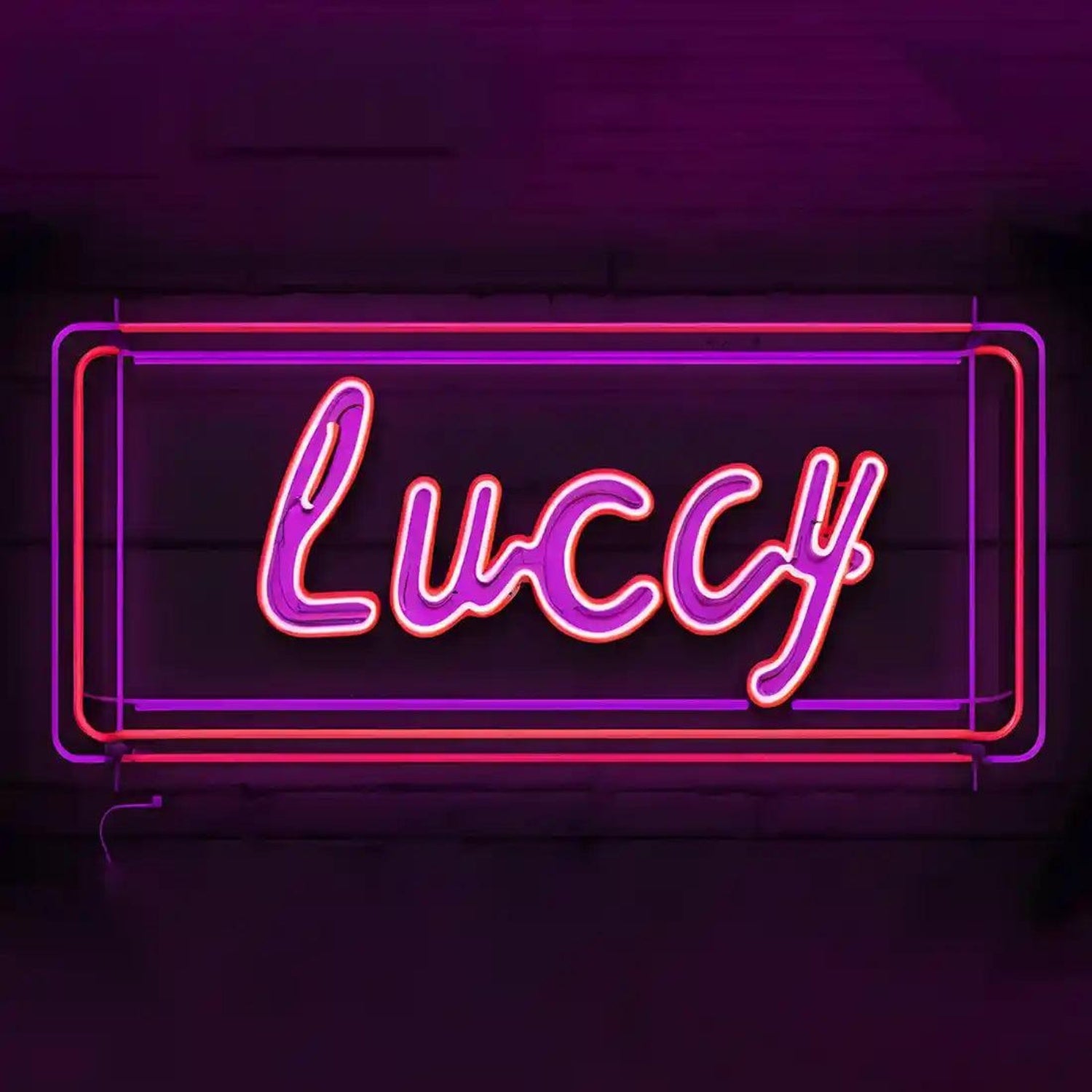 Lucy Purple-Red LED Neon Sign Custom Wall Decor for Room Shop | Shineneon