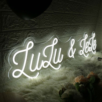 Lulu And Lele White Led Neon Sign - Shineneon