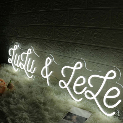 Lulu And Lele White Led Neon Sign - Shineneon