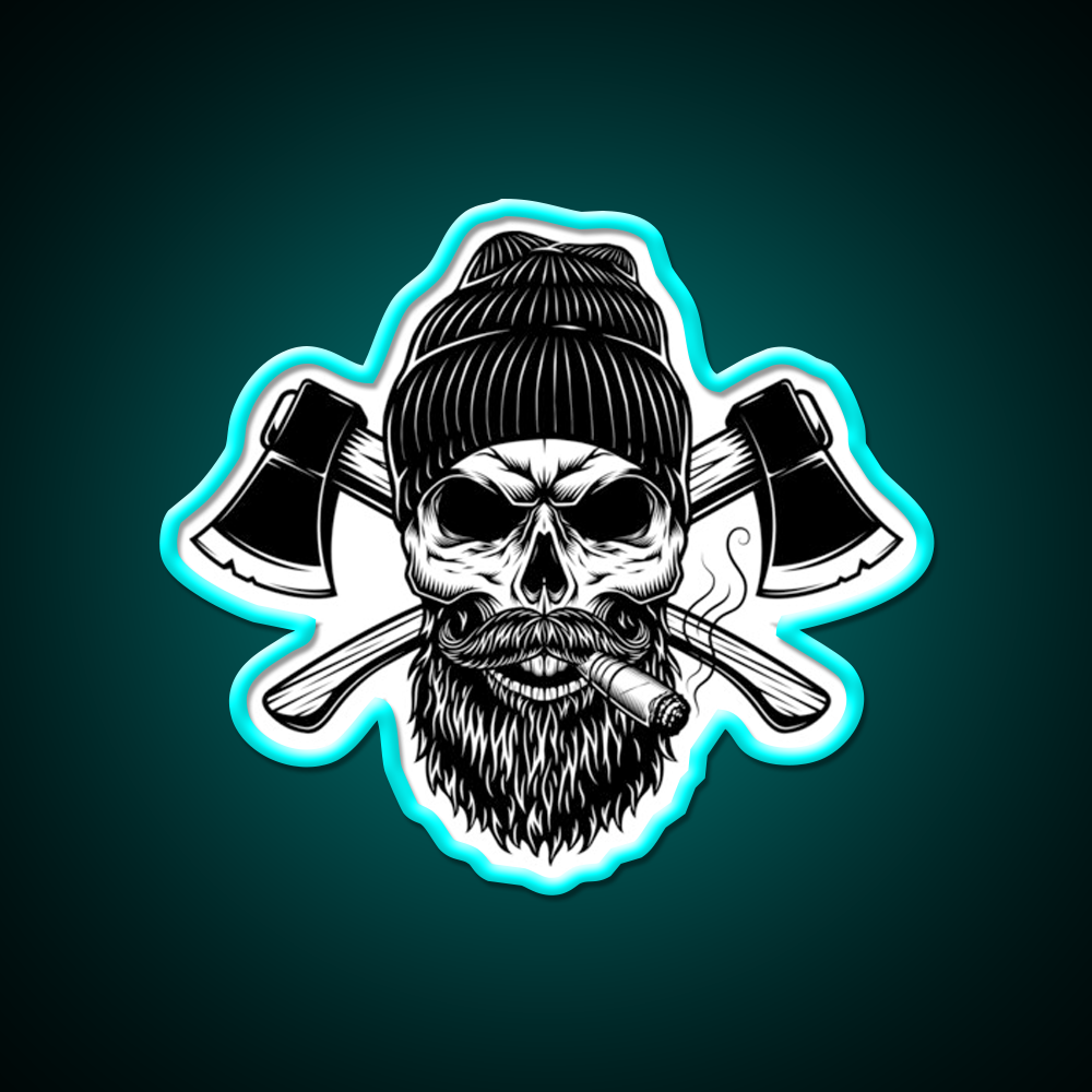 Lumberjack Skull Whiskey Drink Bar Led Neon Sign Rgb Color