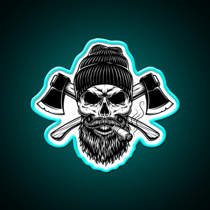Lumberjack Skull Whiskey Drink Bar Led Neon Sign Rgb Color