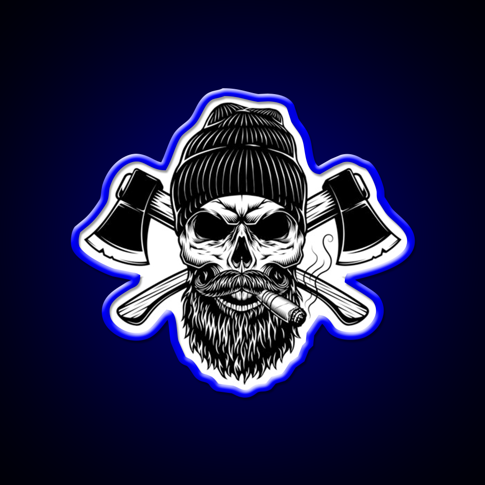 Lumberjack Skull Whiskey Drink Bar Led Neon Sign Rgb Color