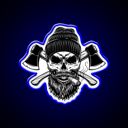 Lumberjack Skull Whiskey Drink Bar Led Neon Sign Rgb Color
