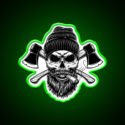 Lumberjack Skull Whiskey Drink Bar Led Neon Sign Rgb Color
