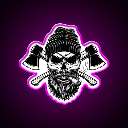 Lumberjack Skull Whiskey Drink Bar Led Neon Sign Rgb Color