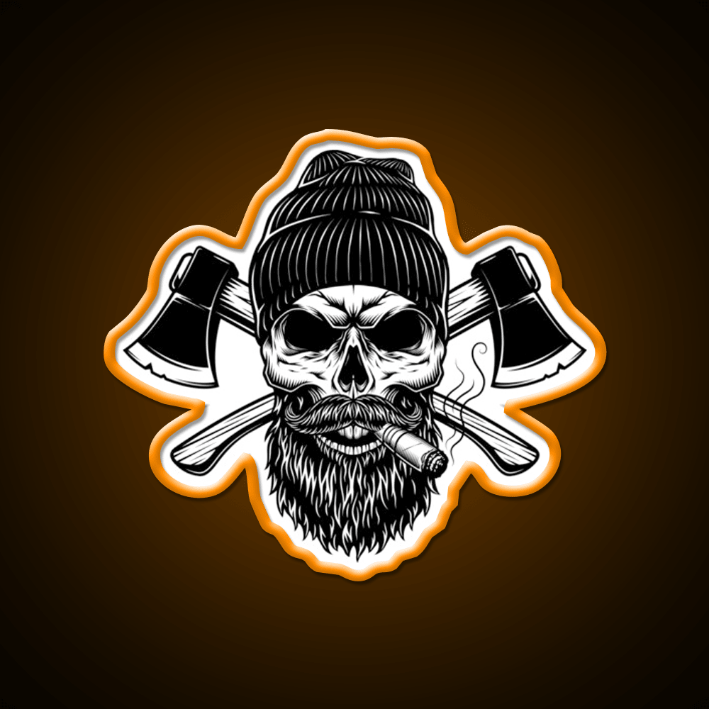 Lumberjack Skull Whiskey Drink Bar Led Neon Sign Rgb Color - Shineneon