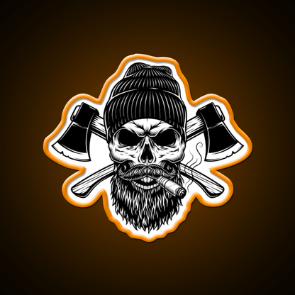Lumberjack Skull Whiskey Drink Bar Led Neon Sign Rgb Color - Shineneon